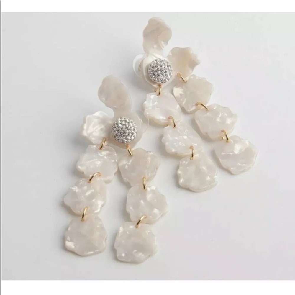 Lele Sadoughi Acetate & Crystal Petal Drop Earrings